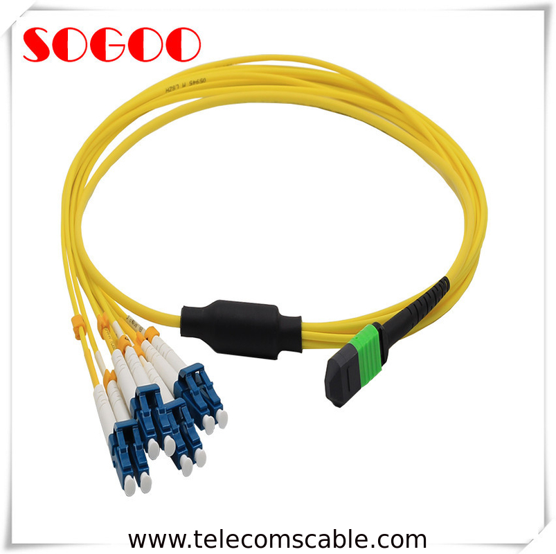 2m 8 Core Single Mode MTP LC Fiber Breakout Cable