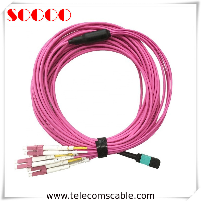 MPO/MTP To 12XLC Breakout 40GbE OM3 Fiber Patch Cord